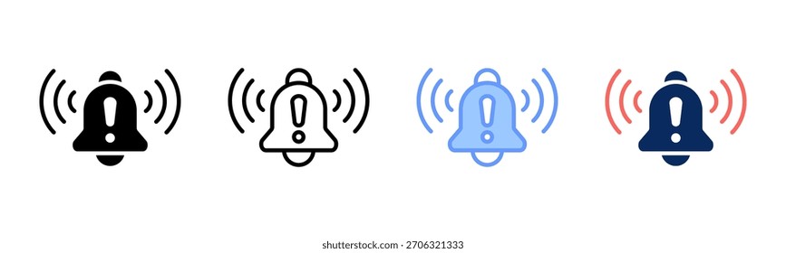 Signal Alert icon set multiple style collection