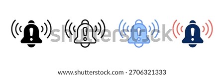 Signal Alert icon set multiple style collection