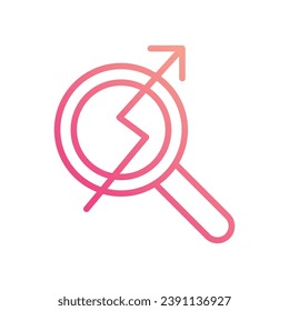 Signal Analysis icon isolate white background vector stock illustration