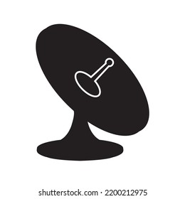 Signal Antenna Radar Dish Icon | Black Vector Illustration |