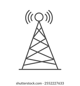 ícone de linha fina da antena de sinal, vetor, pixel perfect, arquivo de ilustração