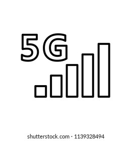 signal bar 5g icon vector template