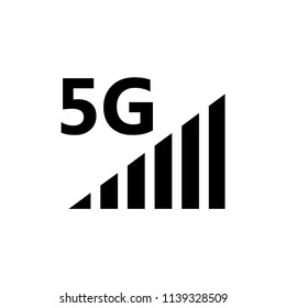signal bar 5g icon vector template