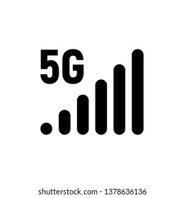 signal bar 5g icon vector template