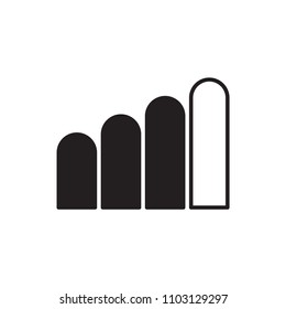 Signal bar icon flat vector template design trendy