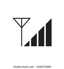 Signal bar icon flat vector template design trendy