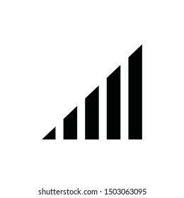 Vector de icono de barra de señales. señal fina, potencia de señal wifi, vector de existencias, eps10.