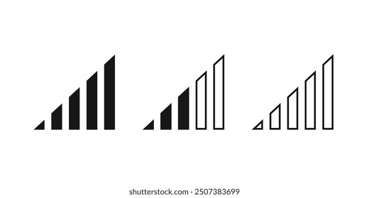 Signal bar icon vector. Signal strength icon. Signal strength indicator.