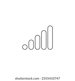 Signal bar icon vector. Signal strength icon. Signal strength indicator.