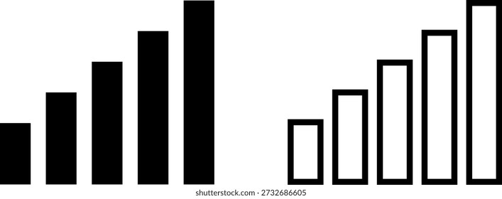 Signal bar icon vector. Signal strength icon. Signal strength indicator.