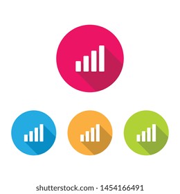 Signal Bar Icons With Long Shadow