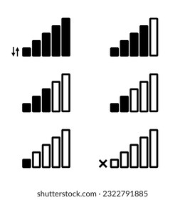 signal bar vector in black white style