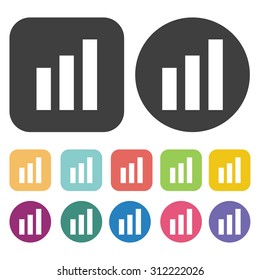 Signal Bars icons set. Vector Illustration eps10.  