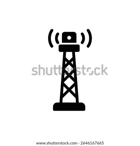 Signal Beacon Tower with Elevated Light and Communication Equipment