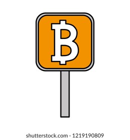 signal with bitcoin symbol
