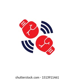 signal boxing logo. a fist logo that punches each other