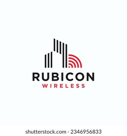 signal building logo design vector silhouette illustration