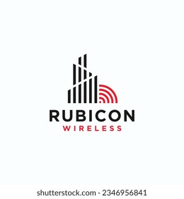 signal building logo design vector silhouette illustration