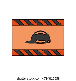 signal caution  safety helmet required   vector illustration