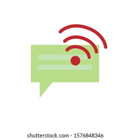 
signal chat message icon. icon for smartphone. with chat and signal illustration design.