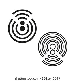 Signal circle icon. Wi Fi shape. Vector radar symbol. Concentric arc figure.