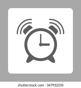 Signal Clock Ring vector icon. Style is flat rounded square button, dark gray and white colors, silver background.