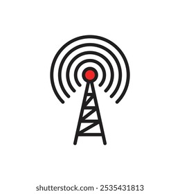Icono de Vector coloreado de la señal en el fondo blanco