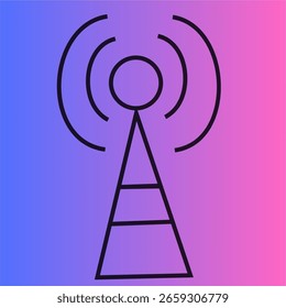 Concepto de tecnología de comunicación de señal Ondas Ilustración de radiación