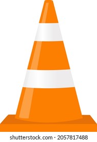 Signal Cones Isolated White Background, Vector Illustration