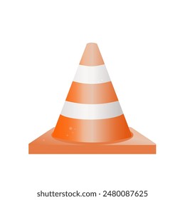 Signal Cones Isolated White Background, Vector Illustration	