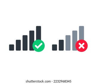 Signal connection checklist icon. Illustration vector