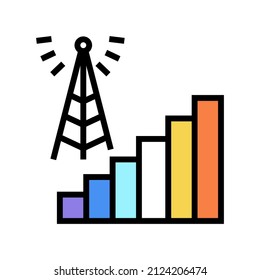 Farbsymbol für die Signalverbindung, Vektorgrafik. Signalverbindungszeichen. einzelne Symbolillustration
