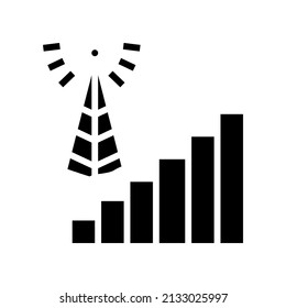 signal connection glyph icon vector. signal connection sign. isolated contour symbol black illustration