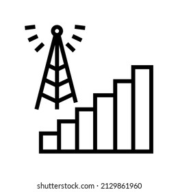 signal connection line icon vector. signal connection sign. isolated contour symbol black illustration
