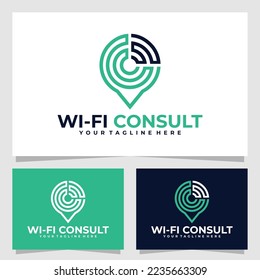 Logo-Vektordesign-Vorlage für Signal konsultieren