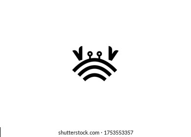 signal crab tech logo vector concept with simple, unique and modern styles on white background  