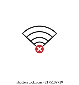 Signal disconected, signal cut off icon template vector