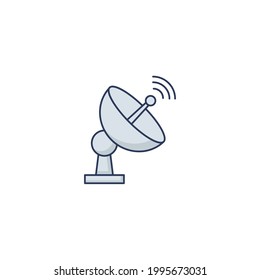 signal dish Flat Icon Isolated On White Background 