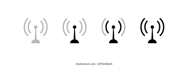 Signal distribution icons. Linear, signal distribution design, isolated icons. Vector icons