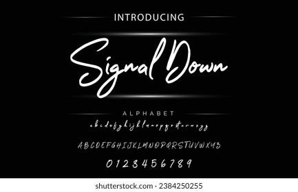 Signal Down signature Font Calligraphy Logotype Script Brush Font Type Font lettering handwritten