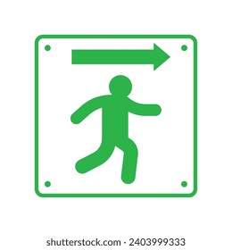 signal of emergency exit vector isolated