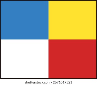 Signal Flag "Squadron" - Ship and Navigation Signal Vector Illustration