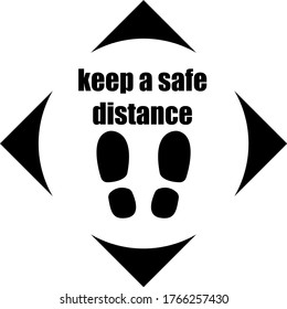 signal for the floor, preventive social distancing