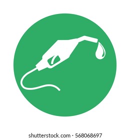 Signal funnel nozzle with a drop of gasoline near image