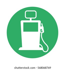 Signal gas pump near icon image, vector illustration