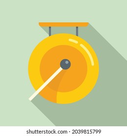 Signal gong icon flat vector. Asian bell. Metal drum