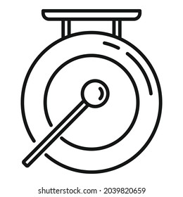 Signal gong icon outline vector. Asian bell. Metal drum