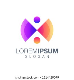 signal gradient color logo design vector 