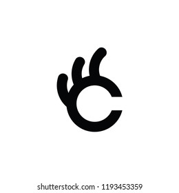 signal hand logo. ok icon logo