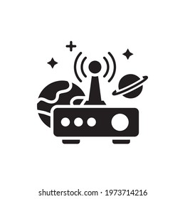 Signal Hub vector solid icon. Space symbol EPS 10 file